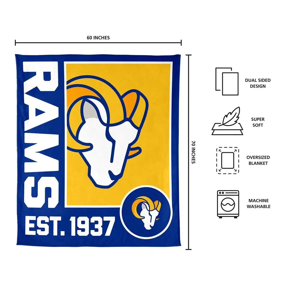 Rams NFL Super Plush  Blanket 60”x70”